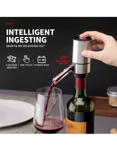 Dispensador de Vino Eléctrico Rocyis con Aerador y Tubo Ajustable