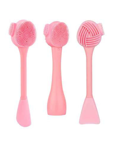 Cepillo Facial de Silicona Beomeen 4 en 1 Rosa - Exfoliación y Masaje