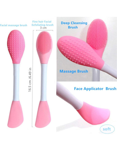 Cepillo Limpiador Facial de Silicona 3 Piezas - Exfoliante y Masaje