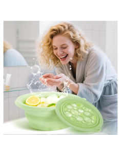 Tazón de Inmersión Facial Coobest con Bandeja de Hielo Verde