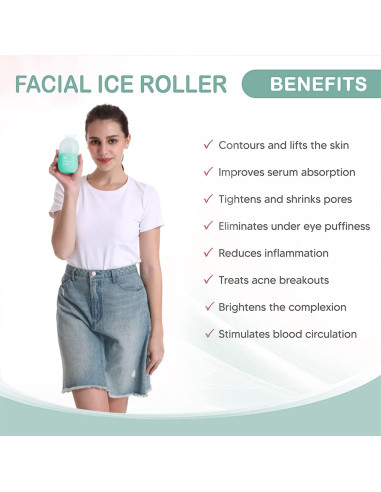 Rodillo de Hielo Facial Goproauto - Azul Cielo, 10cm