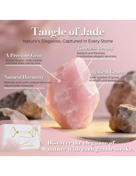 Set de Masaje Facial Gua Sha y Rodillo de Jade Rosa ByLif Set de Masaje Facial Gua Sha y Rodillo de Jade Rosa ByLif