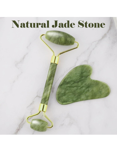 Set de Rodillo y Gua Sha de Jade Giloner - Cuidado Facial