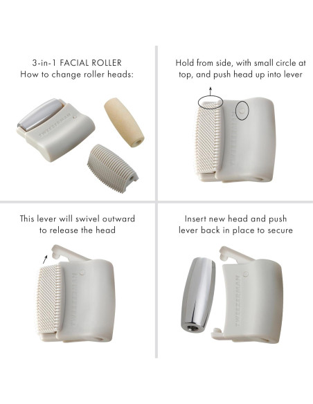 Juego de Rodillos Faciales 3-en-1 Tweezerman - Masaje, Exfoliación y Absorción Juego de Rodillos Faciales 3-en-1 Tweezerman - Masaje, Exfoliación y Absorción