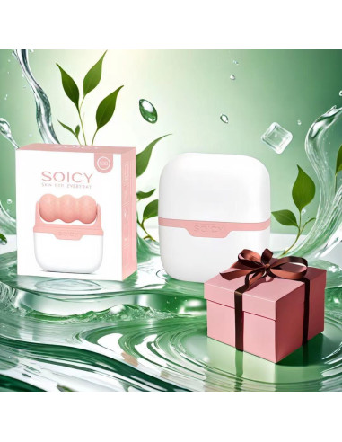 Rodillo de Hielo Facial Hanmier 2 en 1 Rosa - Masajeador Frío