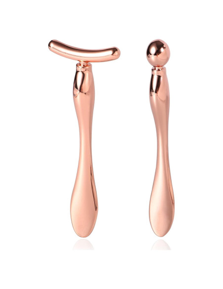 Rodillo Facial Metalico Pimoys Oro Rosa 2 Pcs para Ojos Rodillo Facial Metalico Pimoys Oro Rosa 2 Pcs para Ojos