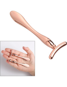 Rodillo Facial Metalico Pimoys Oro Rosa 2 Pcs para Ojos 2