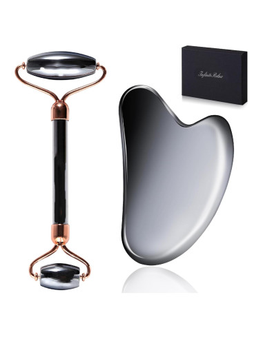 Set Gua Sha y Rodillo Facial Terahertz InfiniteRelax - 21x17cm