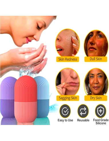 Paquete de 3 Rodillos de Hielo Facial GoldSpot - Terapia Fría