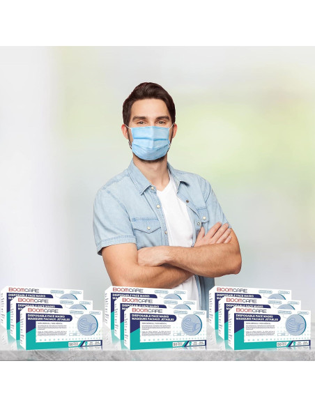 2000 Mascarillas Desechables VEEBOOST 3 Capas Azul Transpirables 2000 Mascarillas Desechables VEEBOOST 3 Capas Azul Transpirables