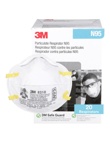 Respirador de Partículas N95 3M 8210 - Paquete de 20 Unidades