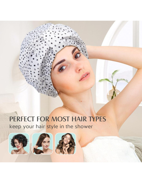 Gorro de Ducha Reutilizable YFONG Impermeable Doble Capa Gorro de Ducha Reutilizable YFONG Impermeable Doble Capa