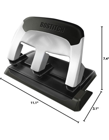 Perforadora de 3 agujeros Bostitch Office HP40, 40 hojas, EZ Squeeze