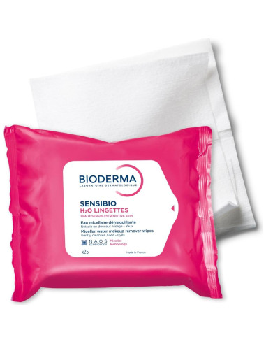 Toallitas Desmaquillantes Bioderma Sensibio H2O - 25 Unidades