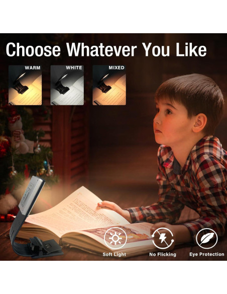 Luz de Libro Vekkia con Marcador y Brillo Ajustable Luz de Libro Vekkia con Marcador y Brillo Ajustable