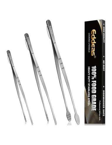 Set de 3 Pinzas de Cocina Eddeas Acero Inoxidable 20-30 cm
