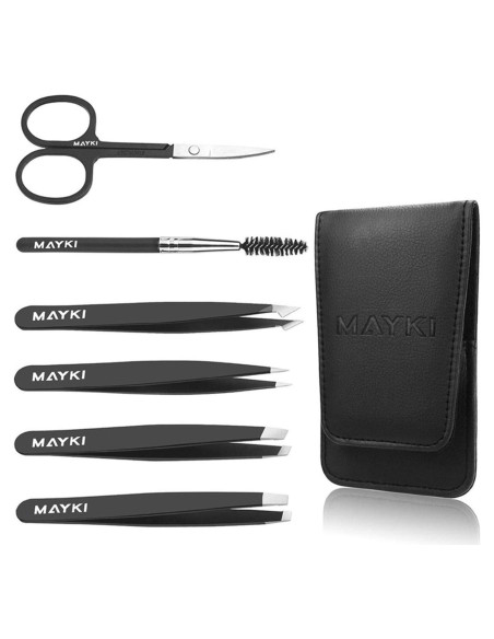 Juego de Pinzas para Cejas 6 PCS MAYKI - Acero Inoxidable Juego de Pinzas para Cejas 6 PCS MAYKI - Acero Inoxidable