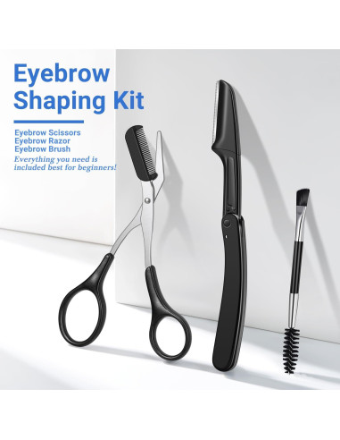 Kit de Cejas TsMADDTs 8 en 1 con Tijeras, Pinzas y Afeitadora