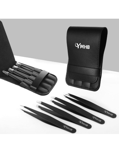 Juego de Pinzas de Precisión YMHB - 4 Piezas Acero Inoxidable