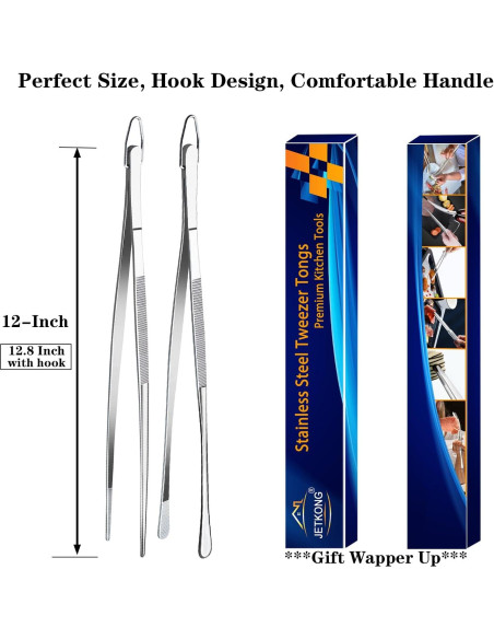 Pinzas de Cocina JETKONG 30.48 cm Acero Inoxidable Plata Pinzas de Cocina JETKONG 30.48 cm Acero Inoxidable Plata