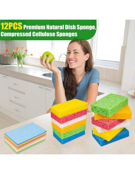 12 Esponjas de Cocina VUKOKU Reutilizables Ecológicas Multiusos 12 Esponjas de Cocina VUKOKU Reutilizables Ecológicas Multiusos