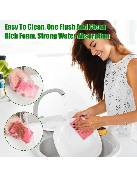 12 Esponjas de Cocina VUKOKU Reutilizables Ecológicas Multiusos 12 Esponjas de Cocina VUKOKU Reutilizables Ecológicas Multiusos