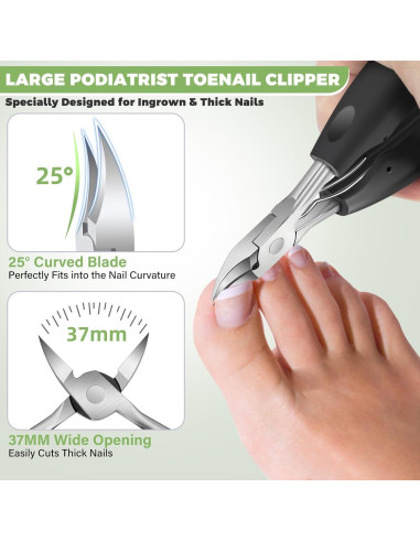 Cortauñas Ergonomicos para Uñas Gruesas HANDWENG - Set 6 Piezas