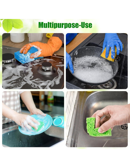 12 Esponjas de Cocina VUKOKU Reutilizables Ecológicas Multiusos 12 Esponjas de Cocina VUKOKU Reutilizables Ecológicas Multiusos
