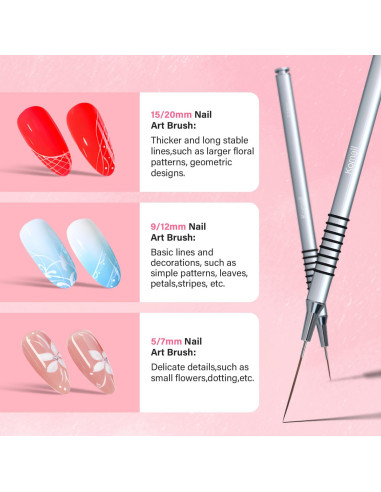 Set de 6 Pinceles de Arte de Uñas Lerpdaoo - Detalles Finos
