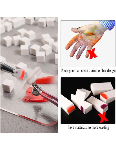 100 Esponjas Suaves para Uñas Ombre + Bolígrafo Agarre Sotong 100 Esponjas Suaves para Uñas Ombre + Bolígrafo Agarre Sotong
