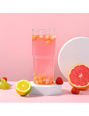 Vaso de Vidrio Reutilizable 20 oz MINGHYZYA con Tapa y Pajita