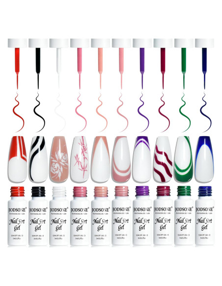 Set de 10 Lápices de Gel para Uñas JODSONE - Efecto 3D Set de 10 Lápices de Gel para Uñas JODSONE - Efecto 3D