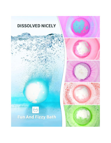 Set de 6 Bombas de Baño Iluminadas SHARLOVY 120g Aromas Naturales