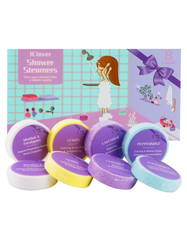 Bombas de Ducha Aromaterapia JClover - 8 Piezas Eucalipto y Más