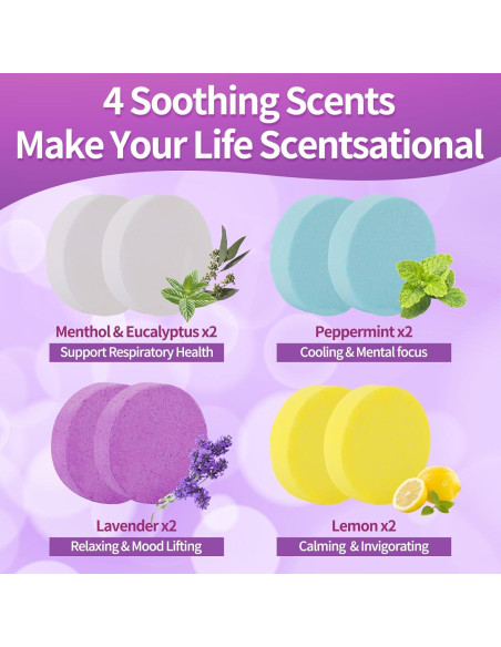 Bombas de Ducha Aromaterapia JClover - 8 Piezas Eucalipto y Más Bombas de Ducha Aromaterapia JClover - 8 Piezas Eucalipto y Más