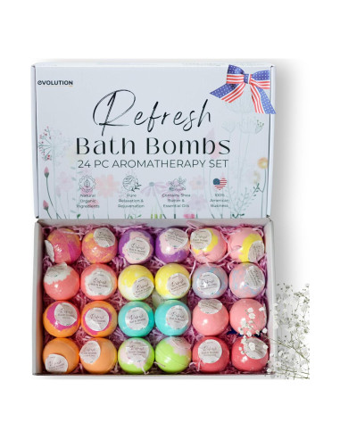 Set de 24 Bombas de Baño Lujosas EvolutionUSA para Mujeres
