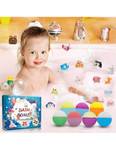 Set de 20 Bombas de Baño GDXINYES con Juguetes Sorpresa 5cm