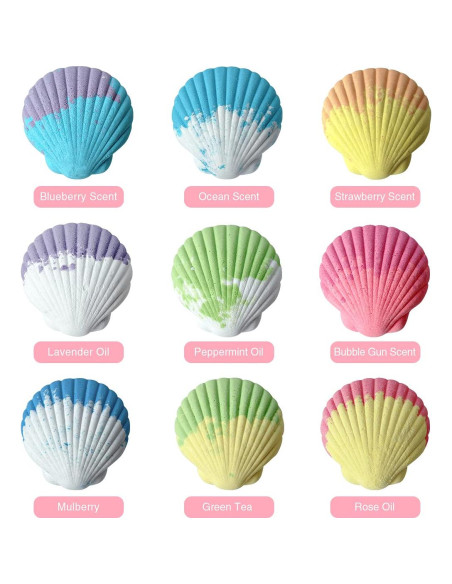 Juego de 9 Bombas de Baño Orgánicas Magic Shell con Pulseras Juego de 9 Bombas de Baño Orgánicas Magic Shell con Pulseras