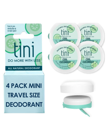 Desodorante TINI Naturals Mini Viaje Unisex 4x11.34g Pepino Fresco