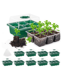 Kit de Inicio de Semillas MIXC 10 Bandejas Transparentes 60 Celdas