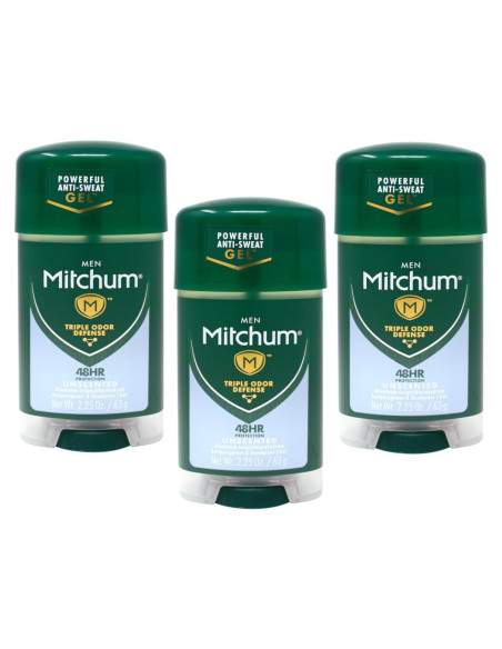 Mitchum Gel Antitranspirante Sin Fragancia para Hombres 3x63.5g Mitchum Gel Antitranspirante Sin Fragancia para Hombres 3x63.5g