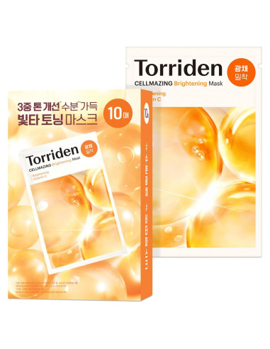 Mascarilla Facial Torriden CELLMAZING Vita C - 10 Hojas