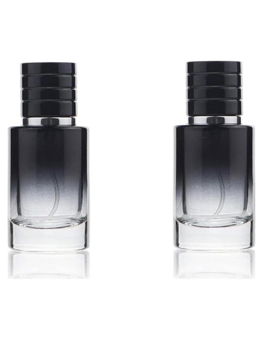 Set de 2 Botellas de Spray de Vidrio 30ml Jizlan Negro Portátil