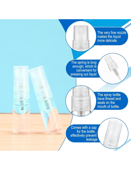 100 Mini Botellas de Spray de Vidrio Lallisa 3ml Recargables 100 Mini Botellas de Spray de Vidrio Lallisa 3ml Recargables