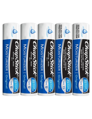 Bálsamo Labial Hidratante ChapStick 2-en-1 SPF 15 - 5 Pack
