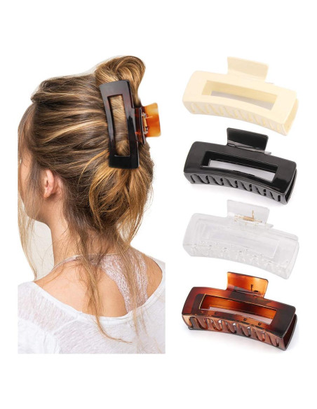 Pinzas para Cabello Canitor 4 Piezas Acrílico Antideslizante Pinzas para Cabello Canitor 4 Piezas Acrílico Antideslizante