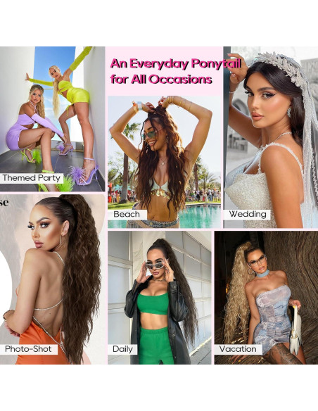 Extensión de Cola de Caballo Rizada REECHO 76.2 cm Marrón Chocolate Extensión de Cola de Caballo Rizada REECHO 76.2 cm Marrón Chocolate