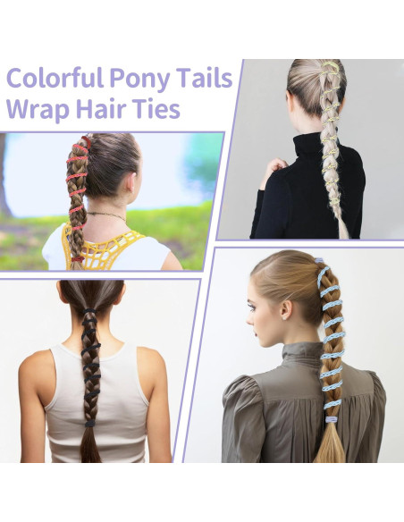 Tiras de Cabello en Espiral TBUKEOM - 4 Pcs Sin Daño, Multicolor Tiras de Cabello en Espiral TBUKEOM - 4 Pcs Sin Daño, Multicolor