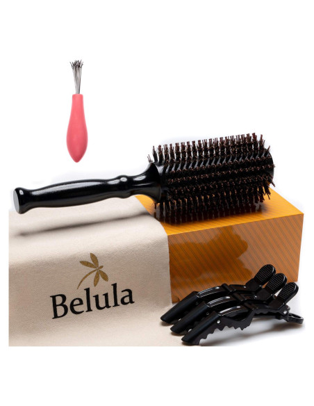 Cepillo Redondo de Cerda de Jabalí Belula 6.1 cm con Clips Cepillo Redondo de Cerda de Jabalí Belula 6.1 cm con Clips