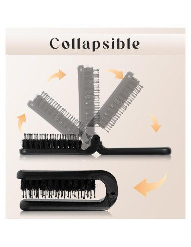 Cepillo de Pelo Plegable ValueBargain Mini Cerda Jabalí 15cm
